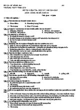 Đề thi kiểm tra học kỳ I năm học 2014 - 2015 môn Công nghệ khối 10 - Trường THPT Vĩnh Cửu